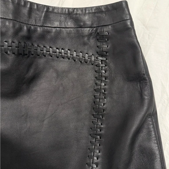 Leather mini skirt